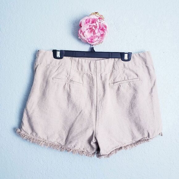 LOFT Tan Neutral Linen Raw Hem Rivieria Shorts - Picture 4 of 7